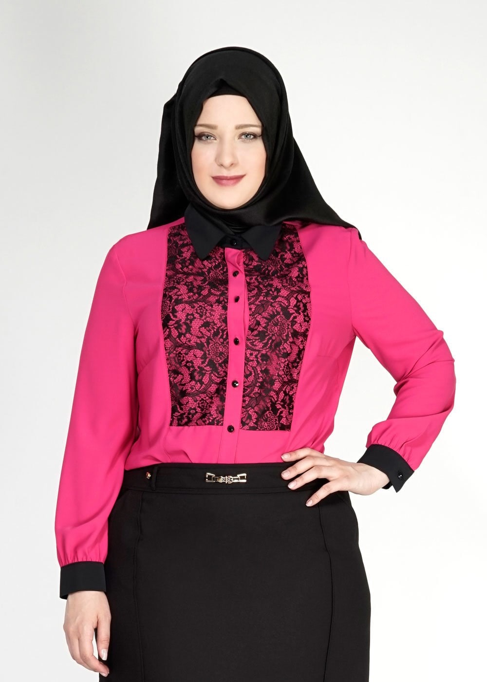 Tesettür giyim FUŞYA 2472 Lora Tesettür Bluz