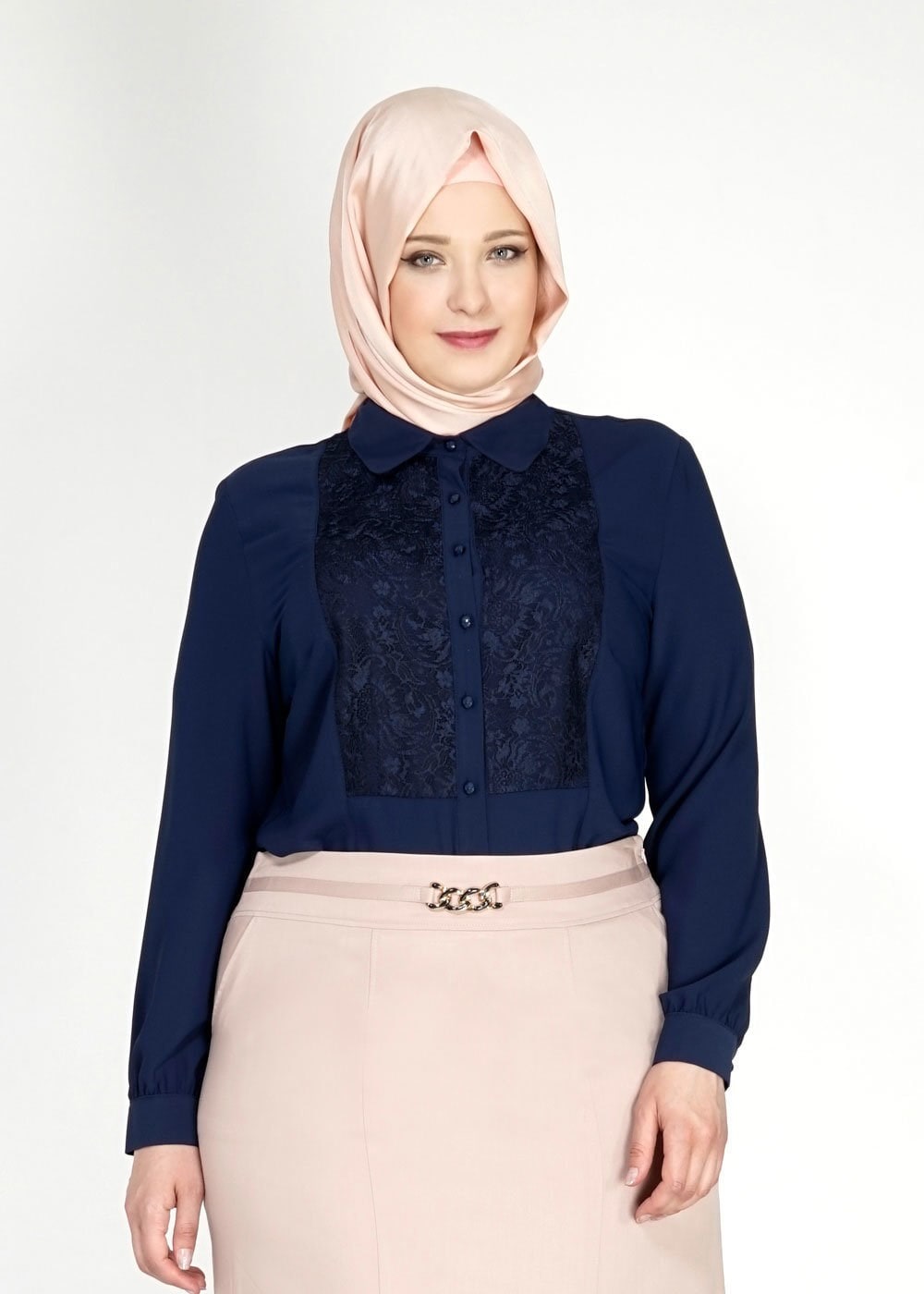 Tesettür giyim LACİVERT 2472 Lora Tesettür Bluz