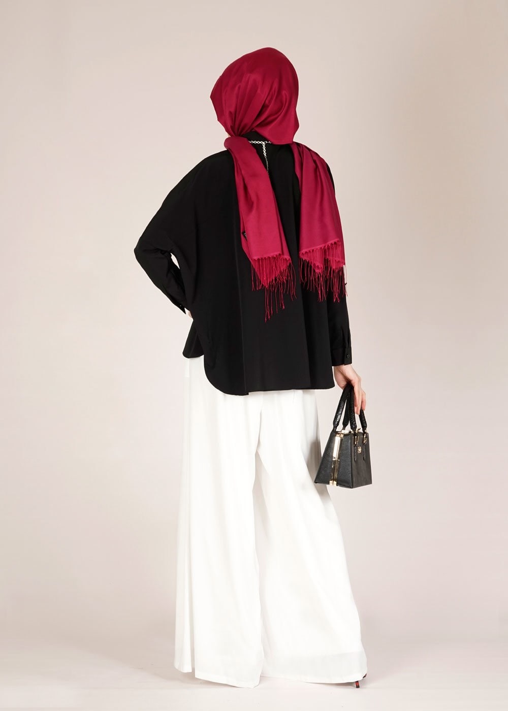 Tesettür giyim SİYAH 4475 CARETTA BLUZ 36/46 TEK40