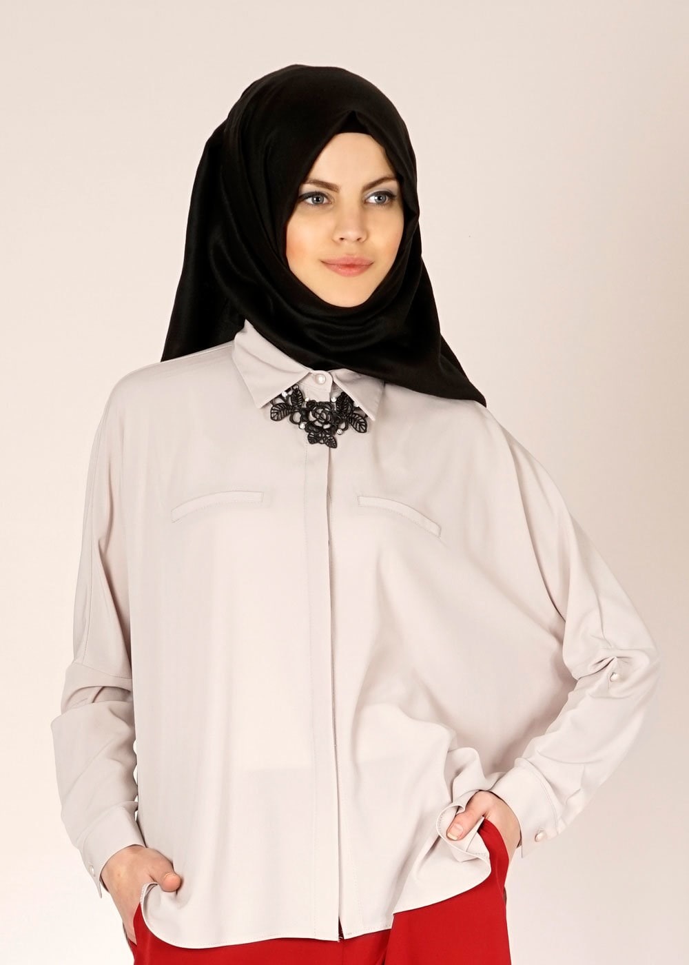 Tesettür giyim BEJ 4475 CARETTA BLUZ 36/46 TEK40