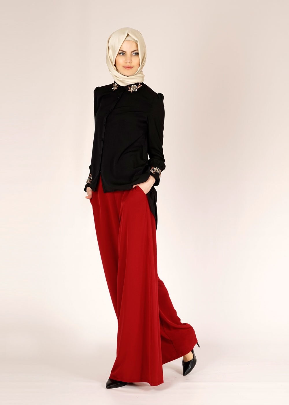 Tesettür giyim SİYAH 4499 SACURA BLUZ 36/44