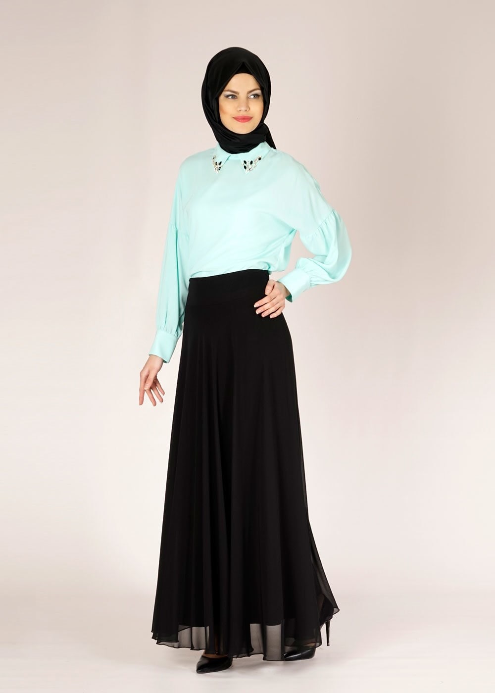 Tesettür giyim YEŞİL 4506 ALYA BLUZ 36/44 TEK38