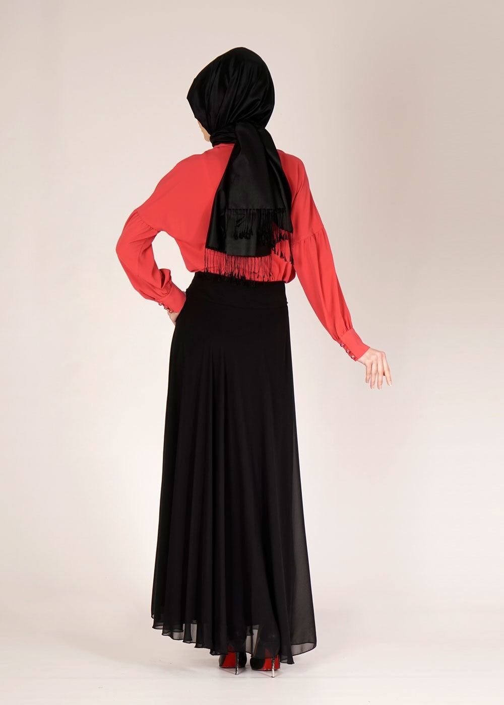 Tesettür giyim KIRMIZI 4506 ALYA BLUZ 36/44 TEK38