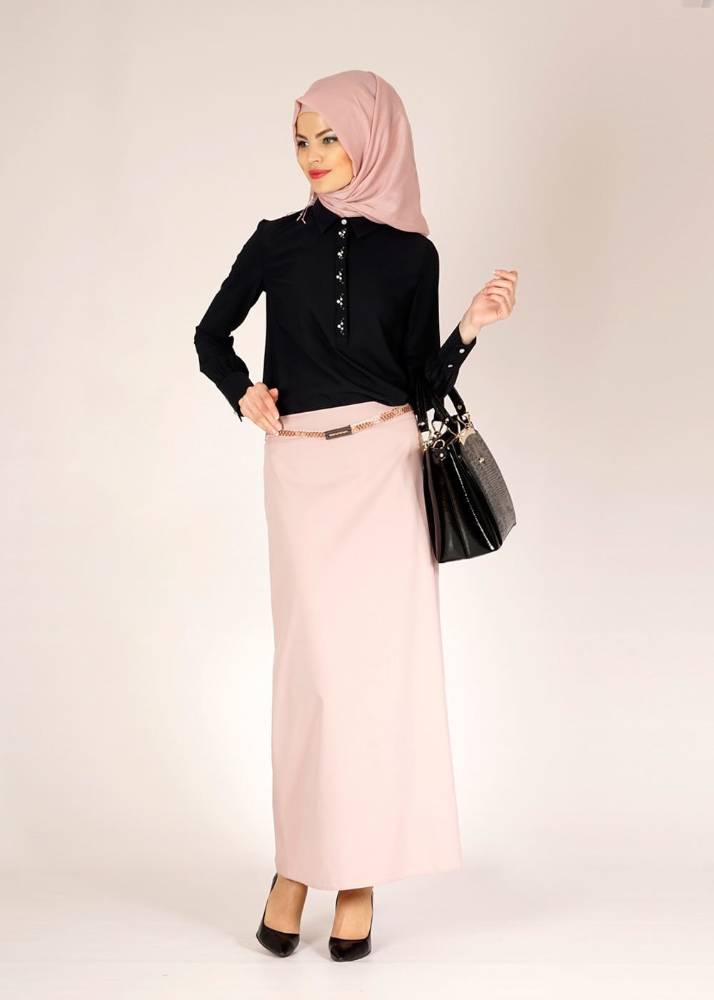 Tesettür giyim SİYAH 4572 LORA BLUZ 36/44 TEK38