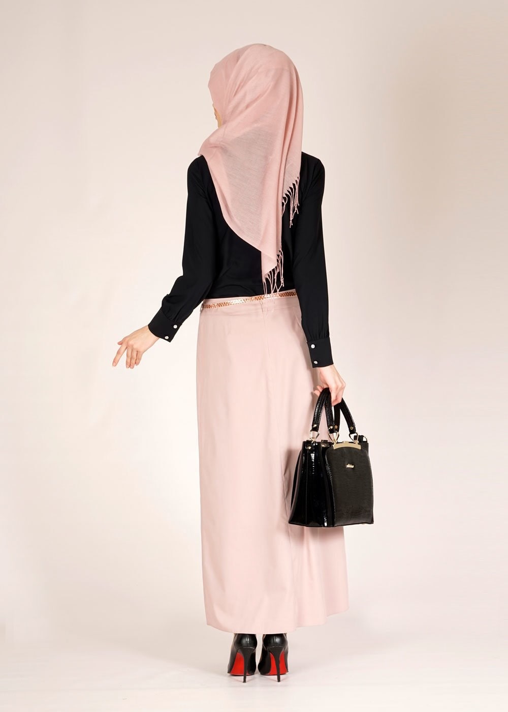 Tesettür giyim SİYAH 4572 LORA BLUZ 36/44 TEK38