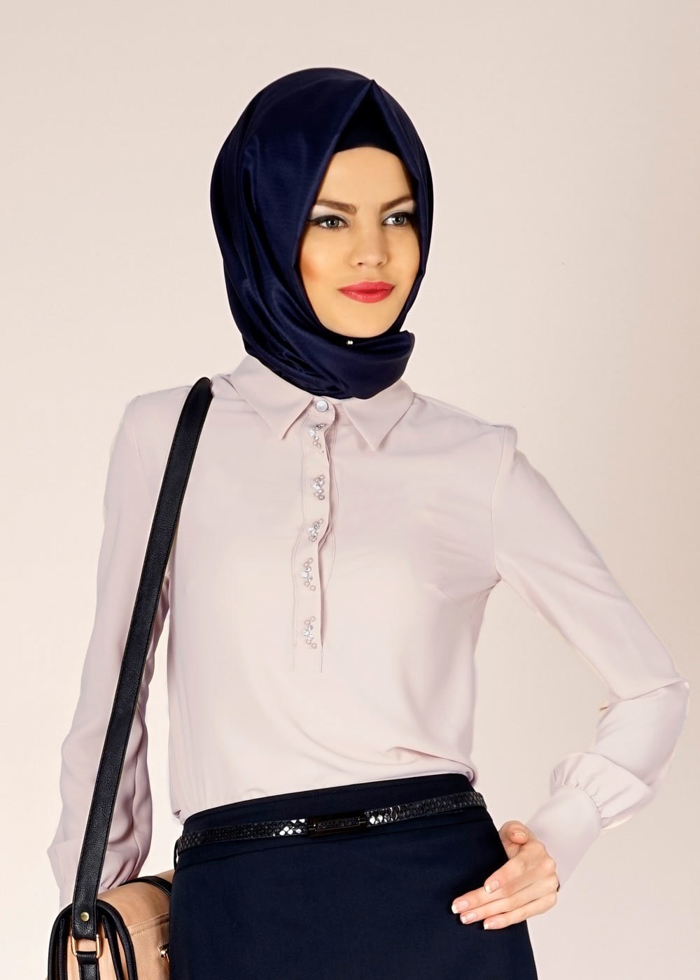 Tesettür giyim BEJ 4572 LORA BLUZ 36/44 TEK38