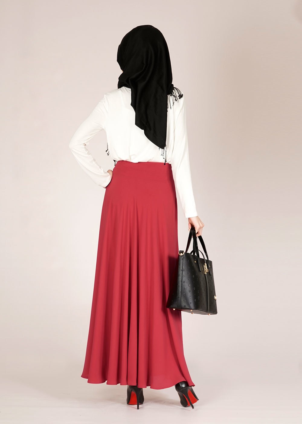 Tesettür giyim BEYAZ YAZI DETAYLI BASKILI BLUZ 4594 