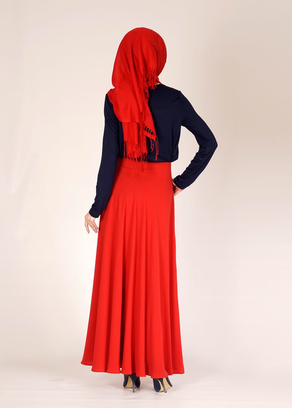 Tesettür giyim LACİVERT YAZI DETAYLI BASKILI BLUZ 4594 