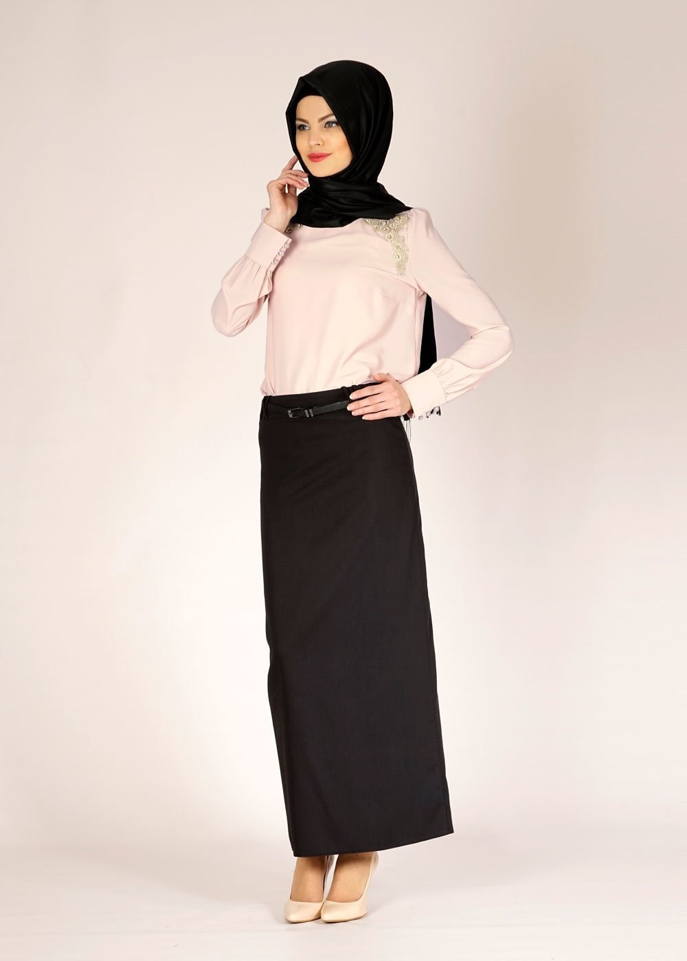 Tesettür giyim BEJ 4595 LORA BLUZ 38/46 TEK38