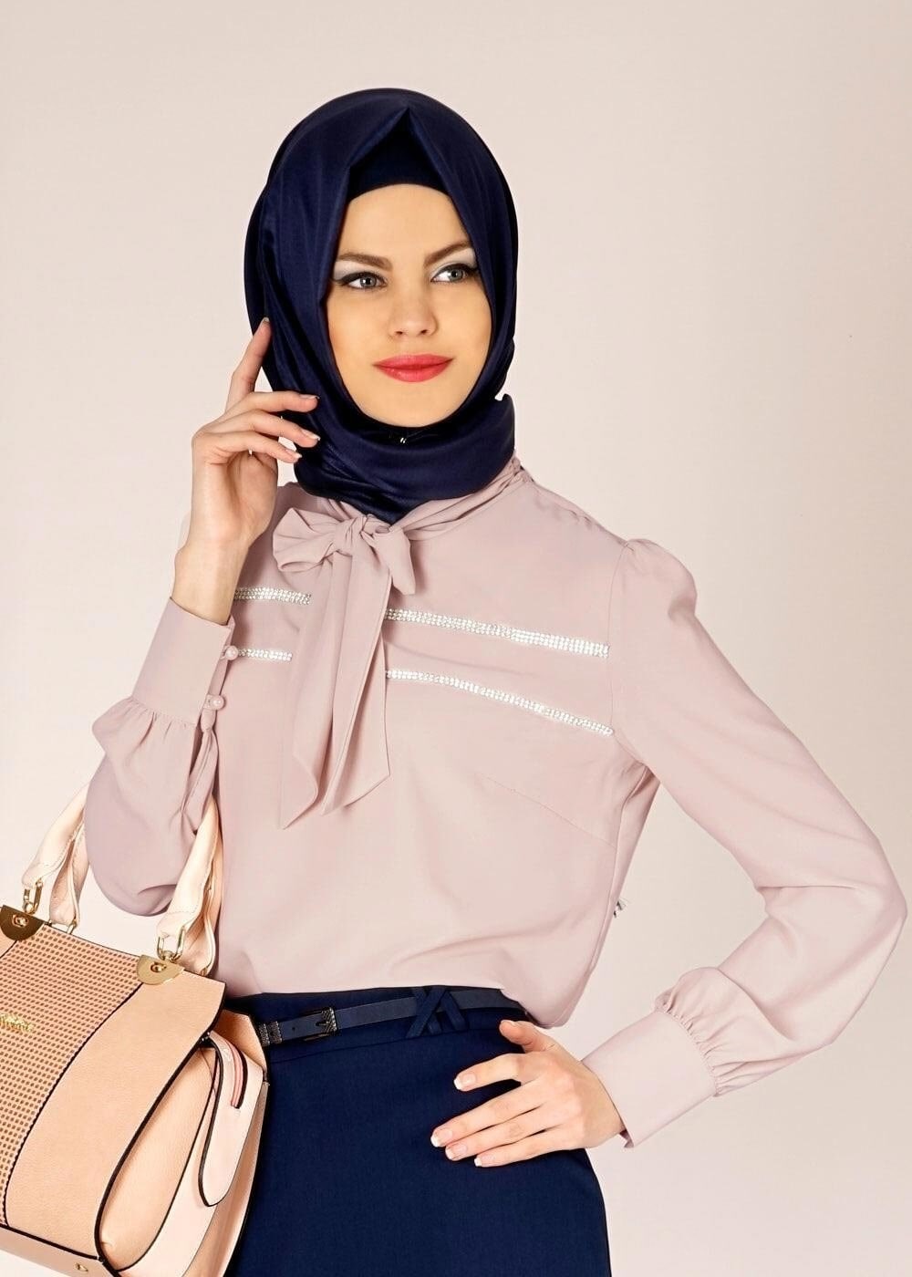 Tesettür giyim PUDRA 4631 LORA BLUZ 38/46 TEK40
