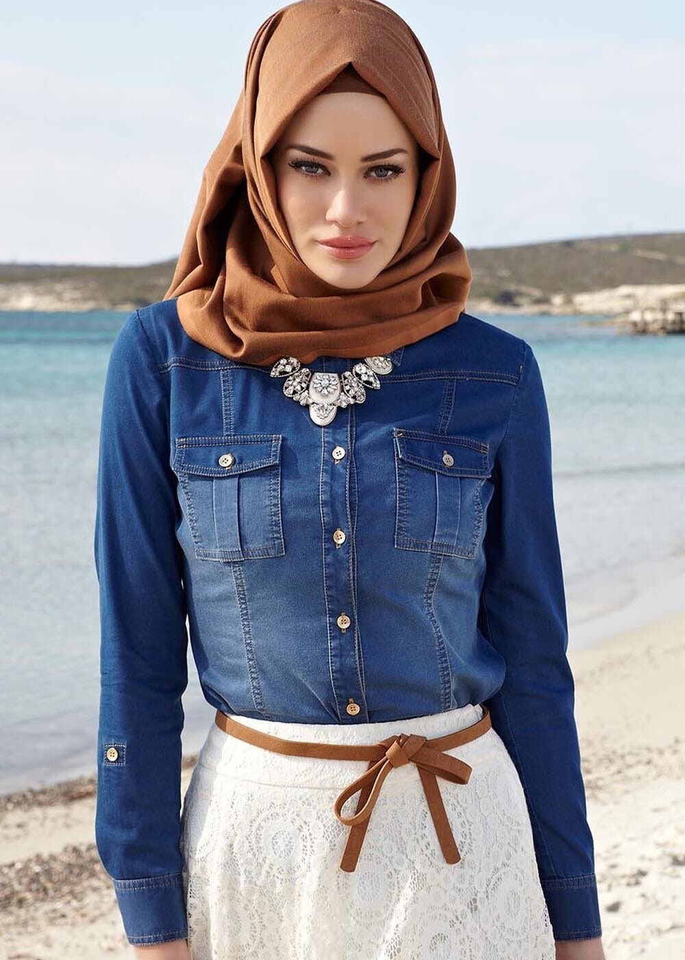 Tesettür giyim MAVİ 4635 Benin Tesettür Bluz