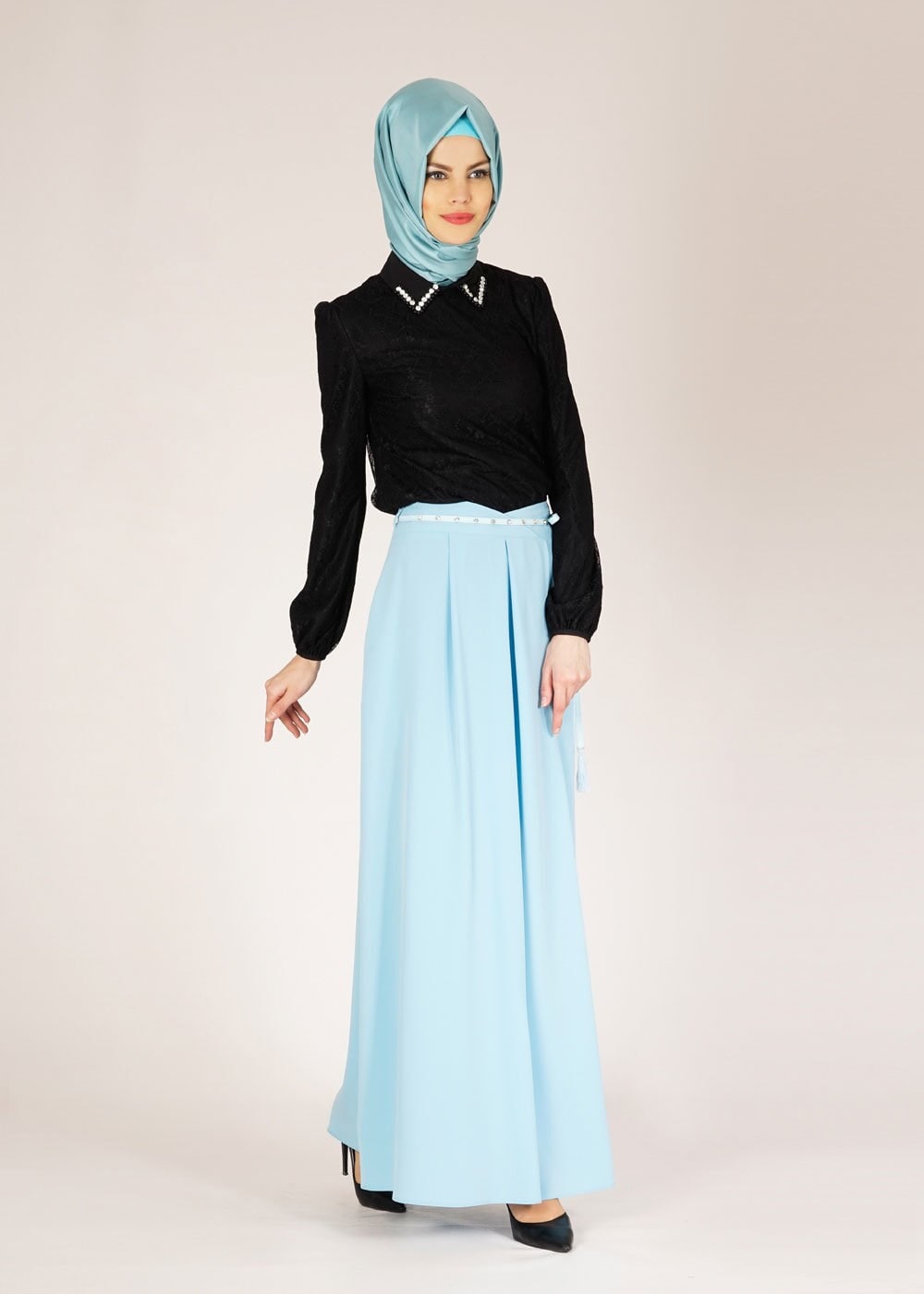 Tesettür giyim SİYAH 4656 Mdd 5130  Tesettür Bluz