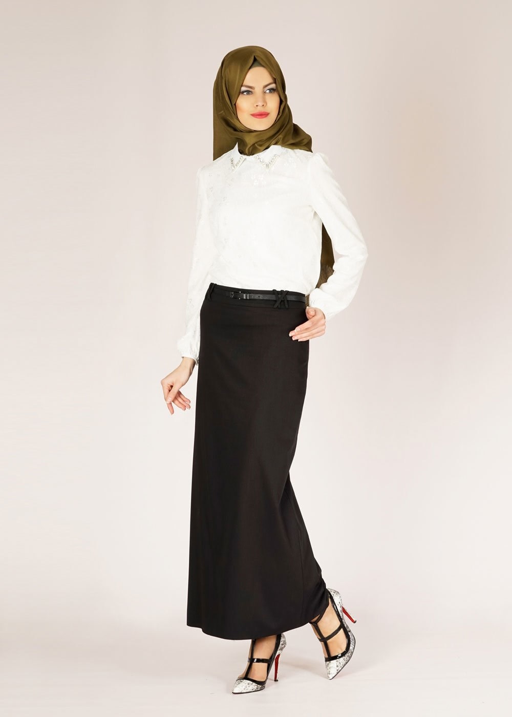 Tesettür giyim BEYAZ 4656 Mdd 5130  Tesettür Bluz