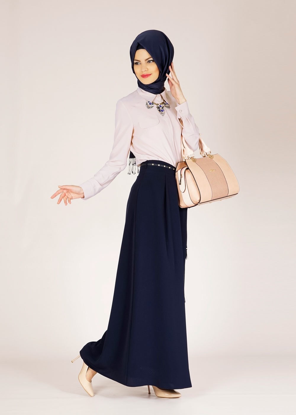 Tesettür giyim BEJ 4658 Lora Tesettür Bluz