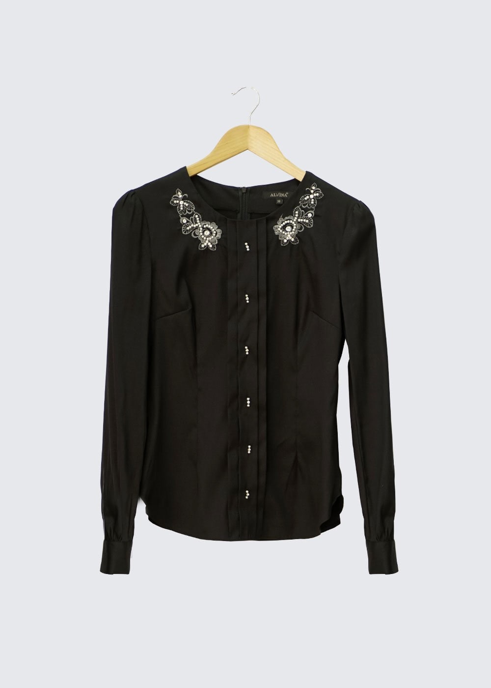 Tesettür giyim SİYAH 4674 SELENA CREP BLUZ 38/46 TEK40