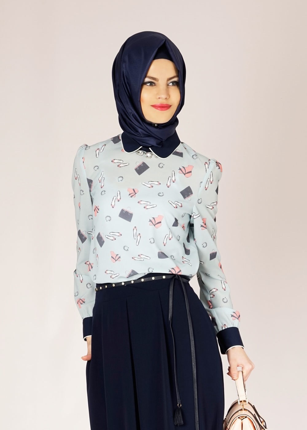 Tesettür giyim MAVİ 4694 VERSO 8293 BLUZ 36/40(38)