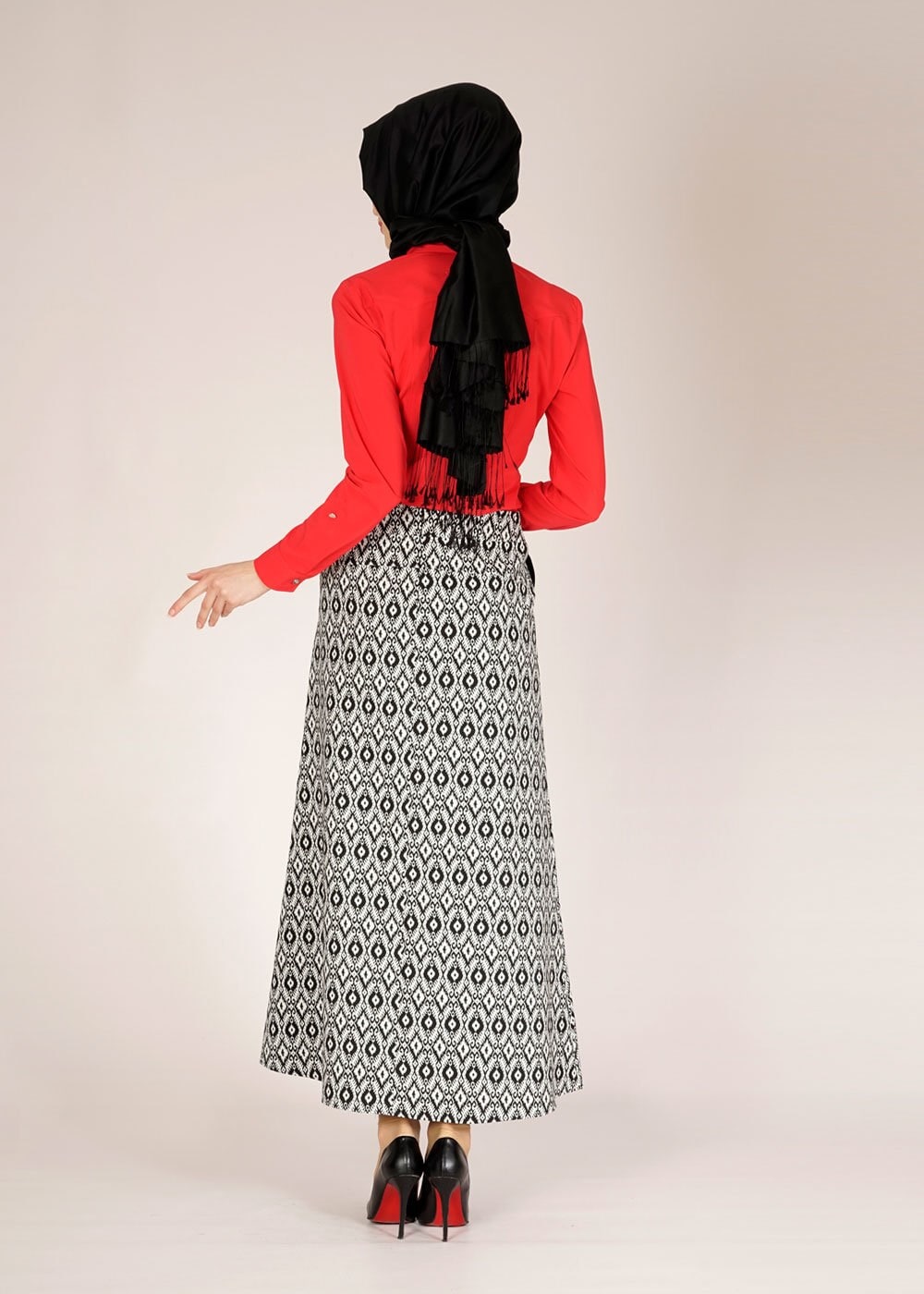 Tesettür giyim KIRMIZI 4716 ELETA 43363 BLUZ 36/44 TEK38