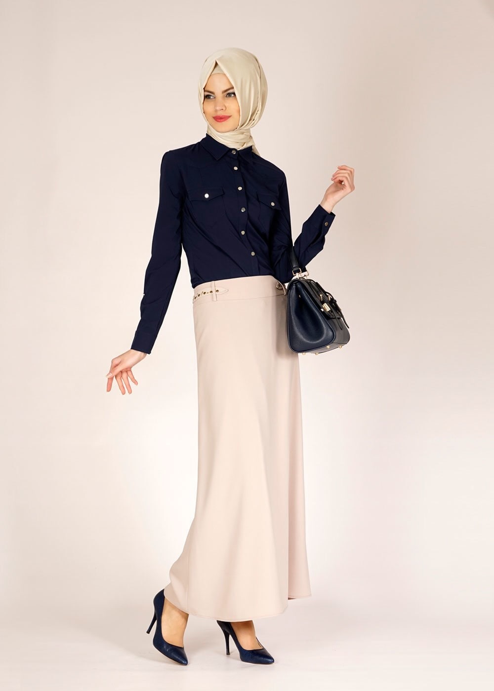 Tesettür giyim LACİVERT 4716 ELETA 43363 BLUZ 36/44 TEK38