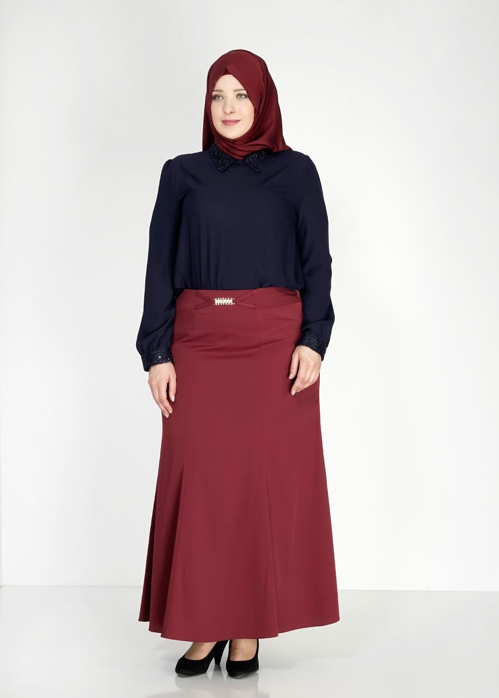 Tesettür giyim LACİVERT 4726 Lora Tesettür Bluz