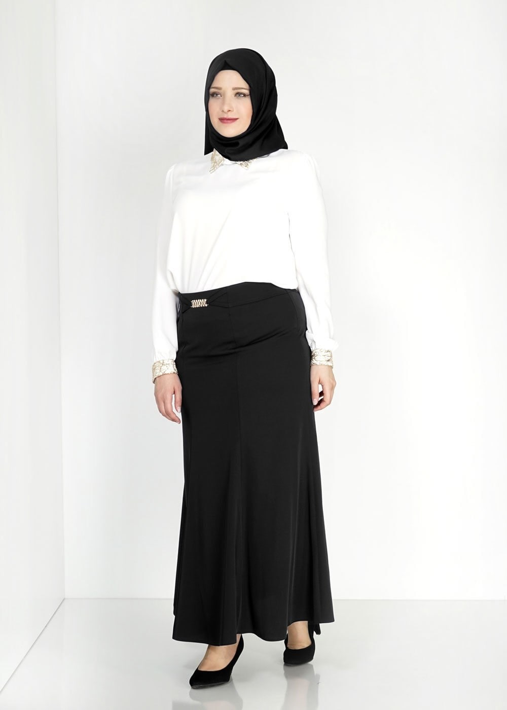 Tesettür giyim BEYAZ 4726 Lora Tesettür Bluz