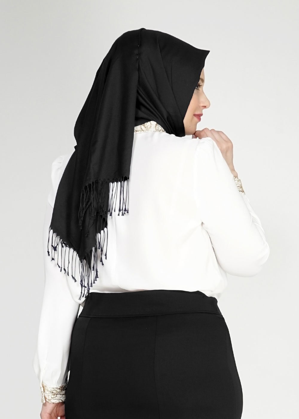 Tesettür giyim BEYAZ 4726 Lora Tesettür Bluz