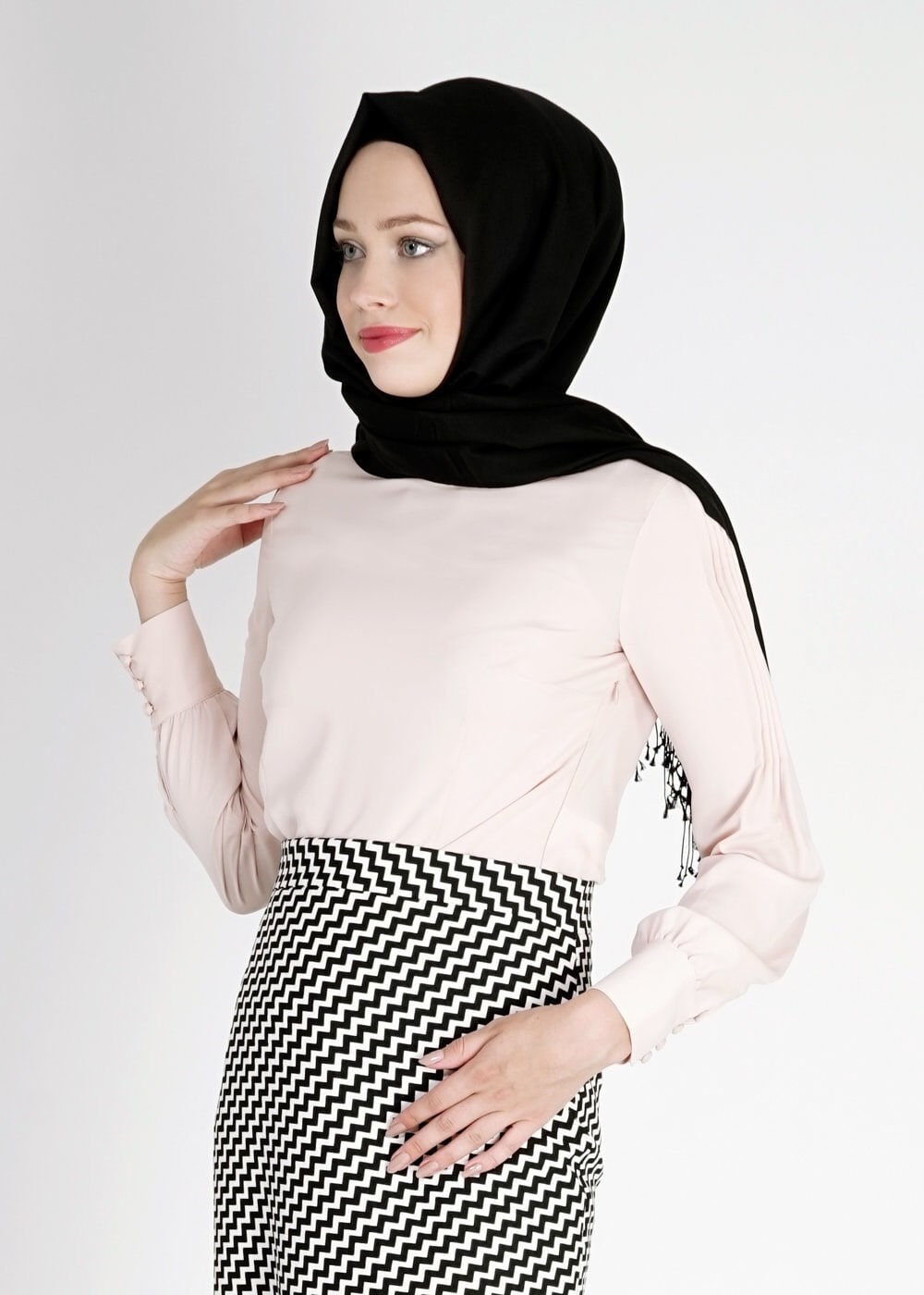 Tesettür giyim BEJ 4738 Lora Tesettür Bluz