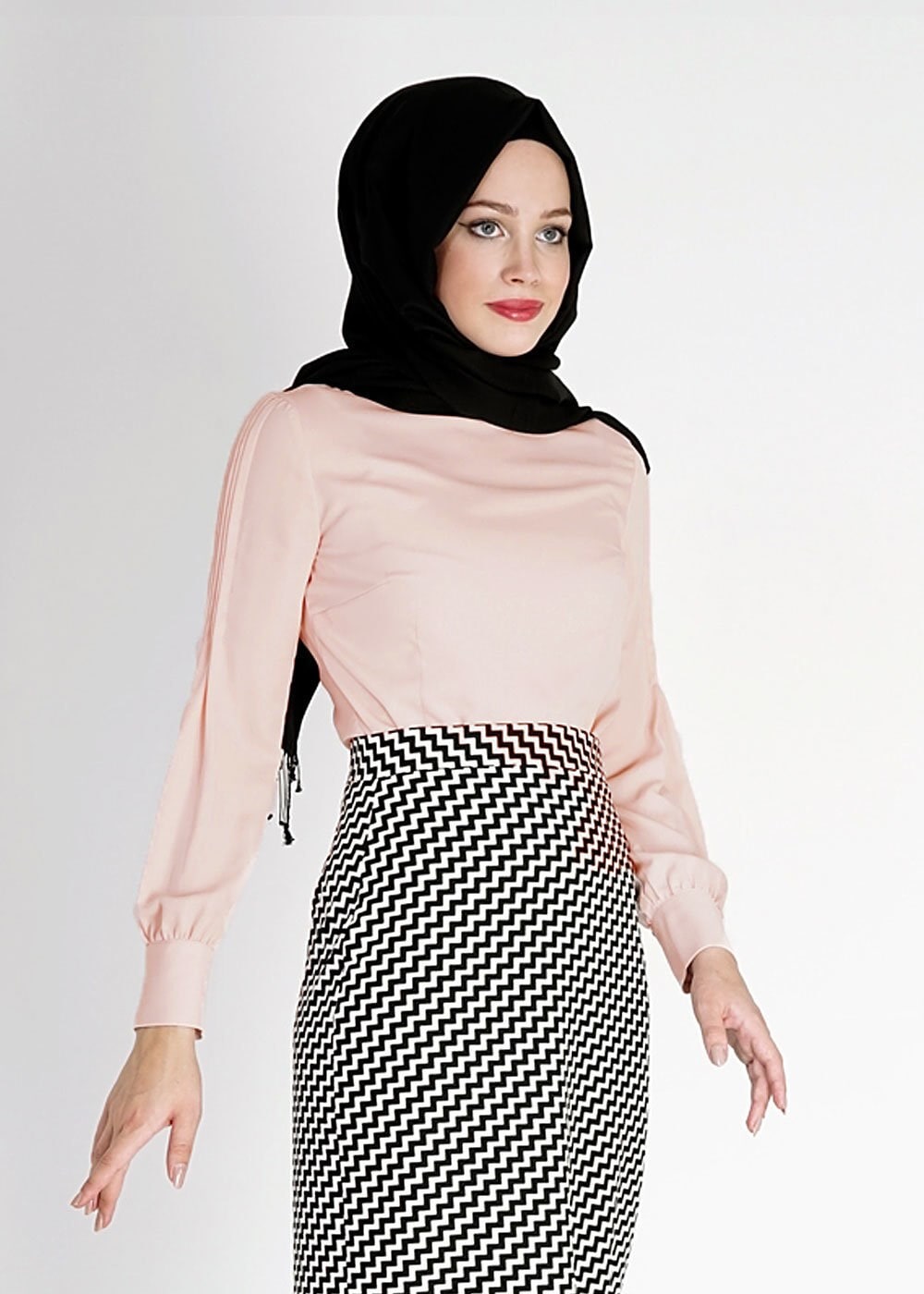 Tesettür giyim PUDRA 4738 Lora Tesettür Bluz