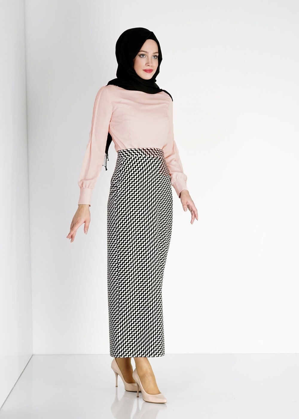 Tesettür giyim PUDRA 4738 Lora Tesettür Bluz