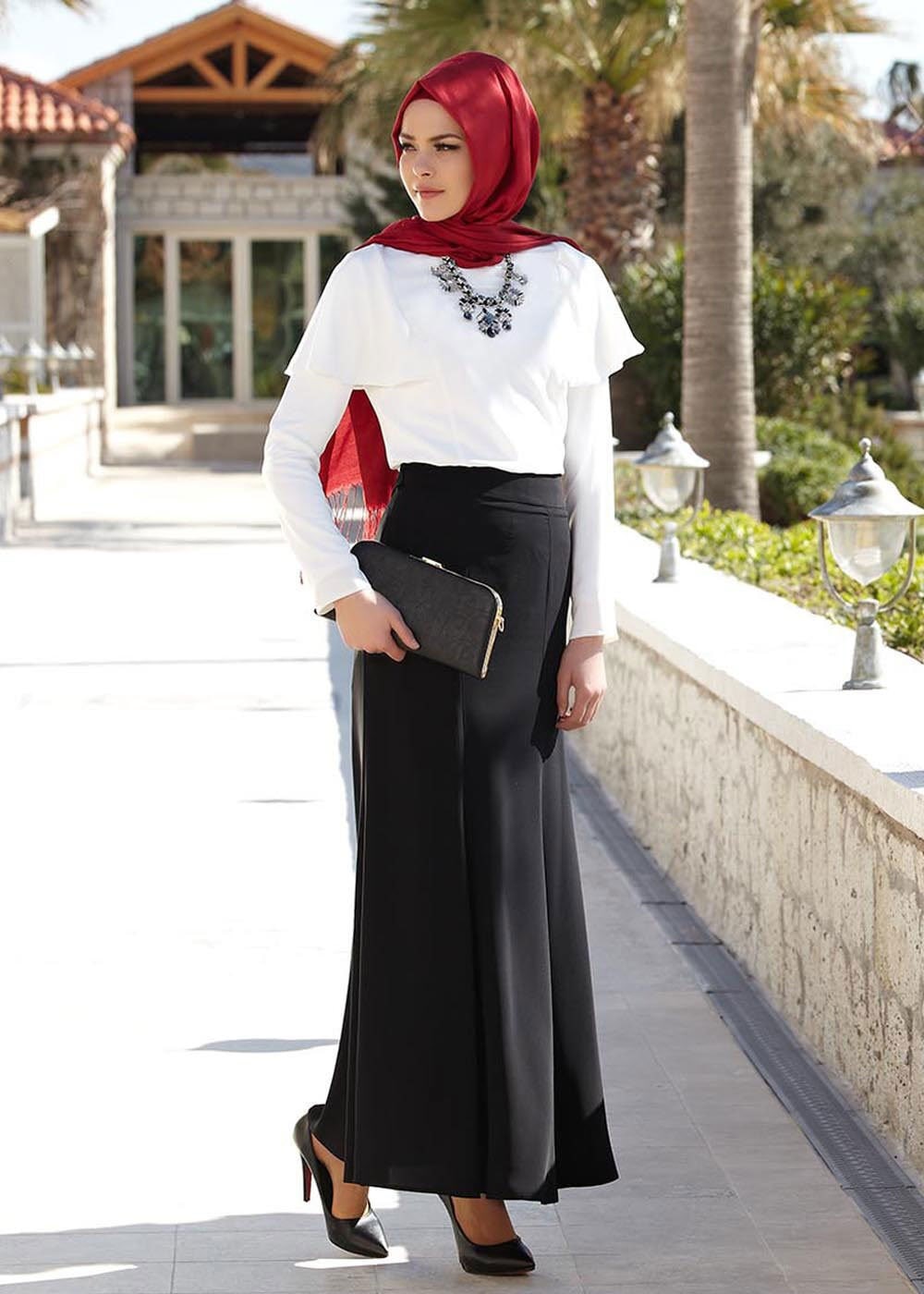 Tesettür giyim BEYAZ 4742 Lora Tesettür Bluz