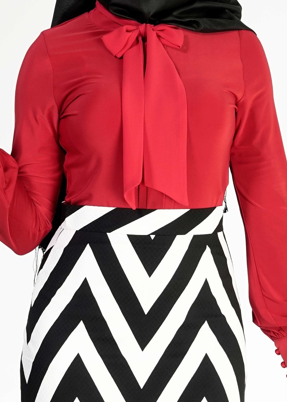 Tesettür giyim KIRMIZI 4760 Venechia Tesettür Bluz