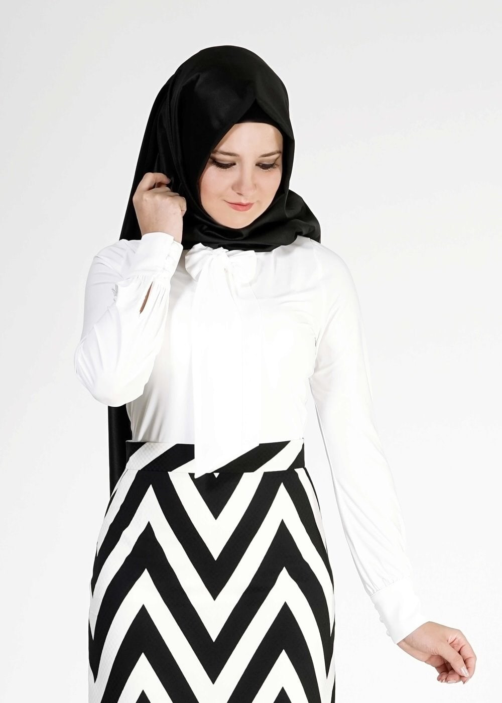 Tesettür giyim BEYAZ 4760 Venechia Tesettür Bluz