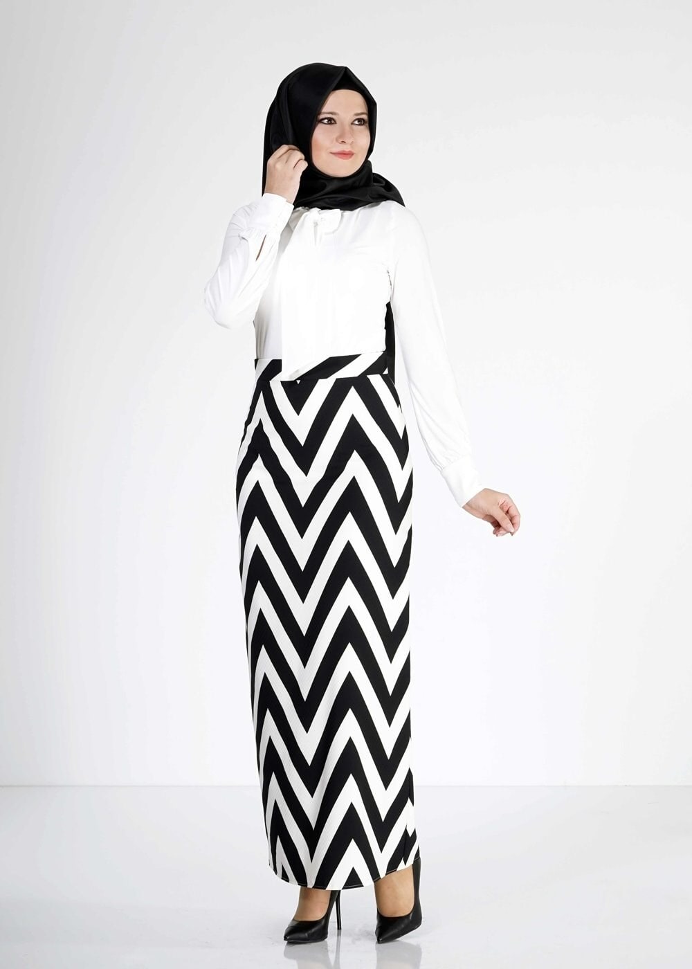 Tesettür giyim BEYAZ 4760 Venechia Tesettür Bluz