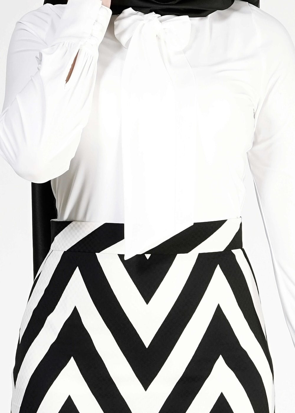 Tesettür giyim BEYAZ 4760 Venechia Tesettür Bluz