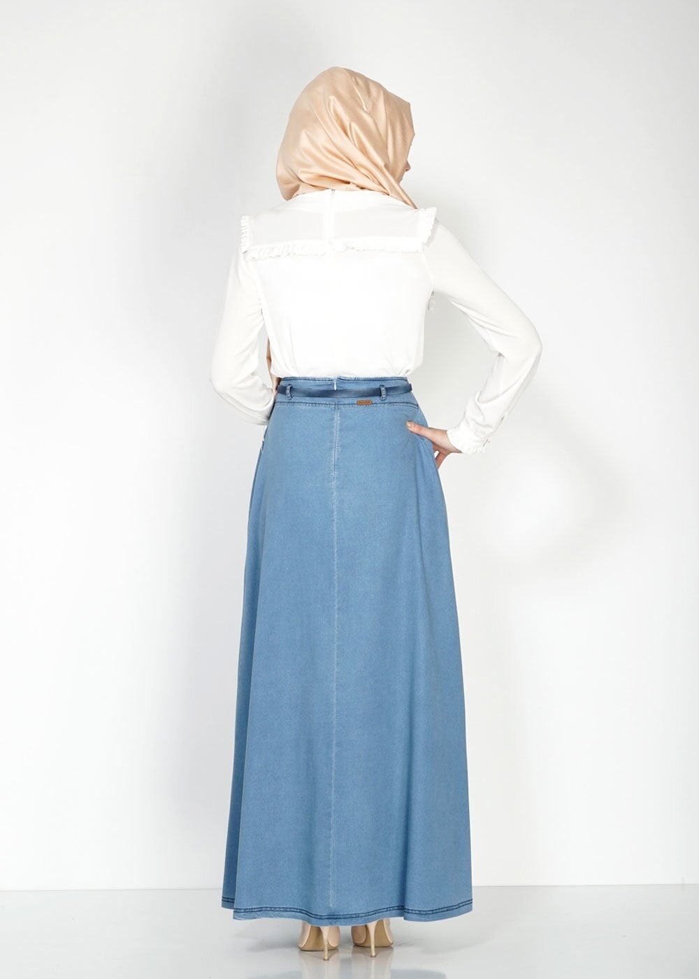 Tesettür giyim BEYAZ 4761 Lima Tesettür Bluz