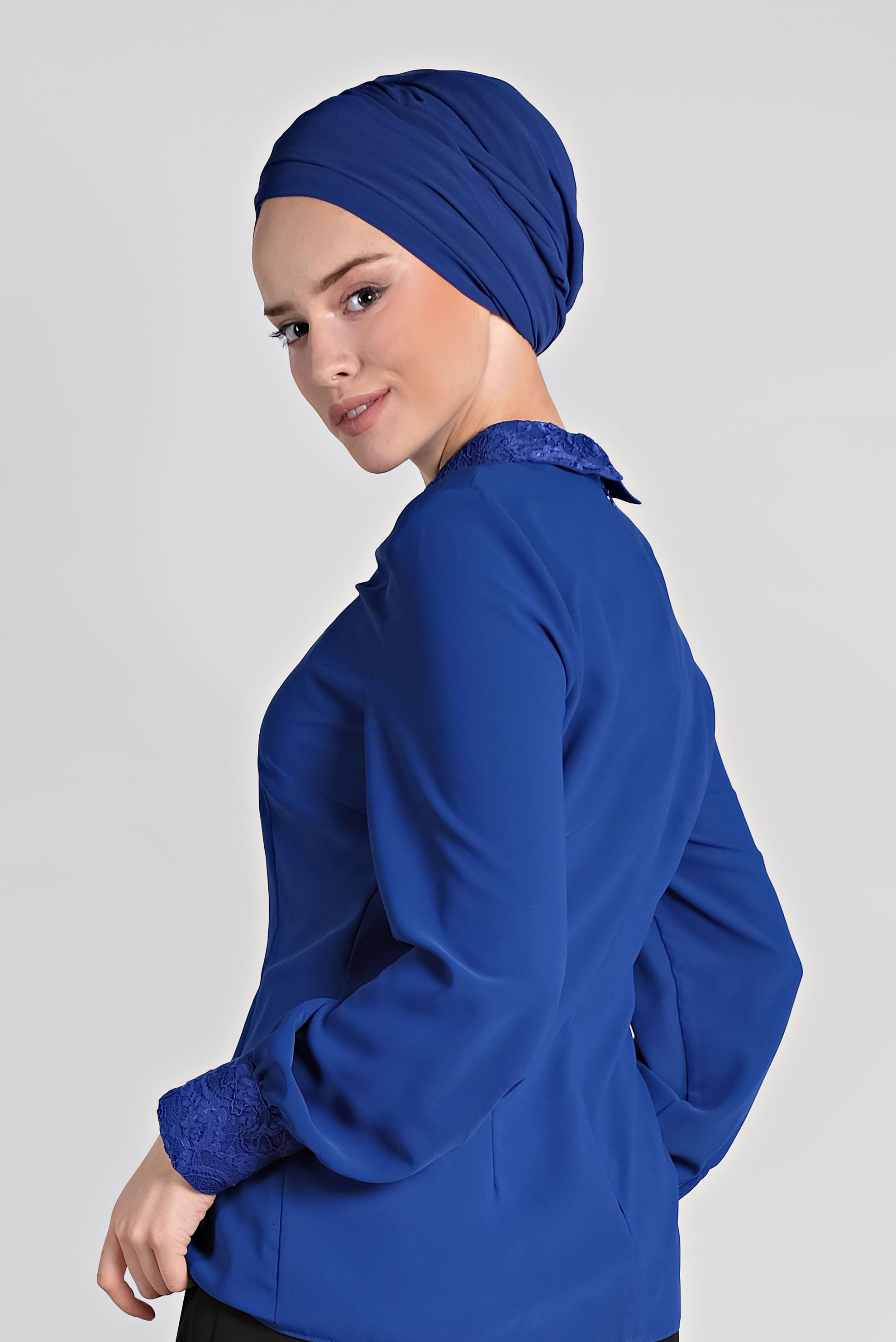 Tesettür giyim LACİVERT 4762 LORA BLUZ 38/46(38-40)