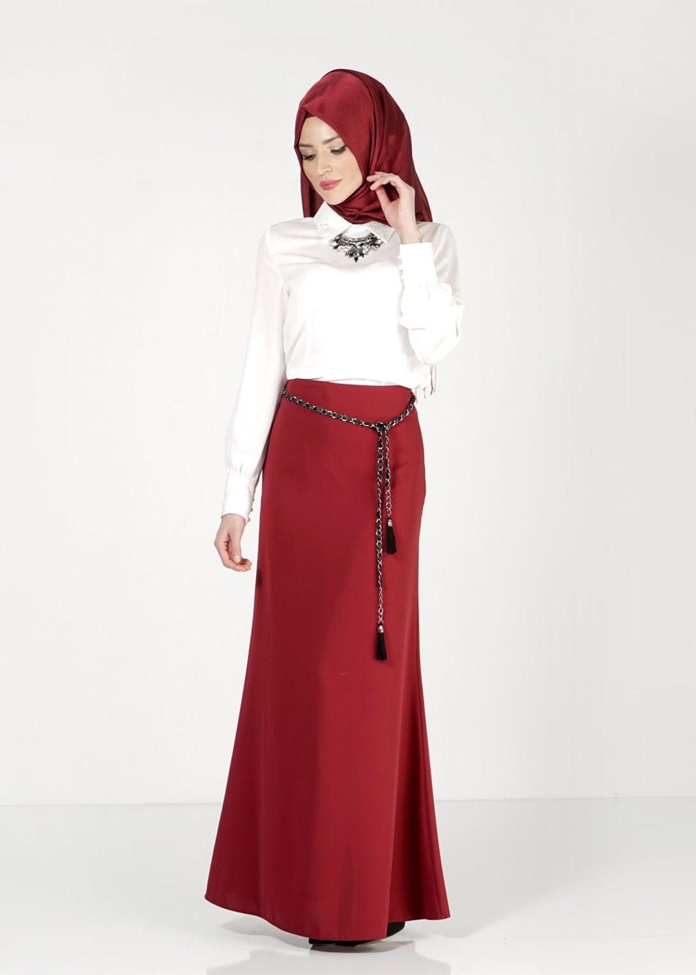 Tesettür giyim BEYAZ 4762 LORA BLUZ 38/46(38-40)