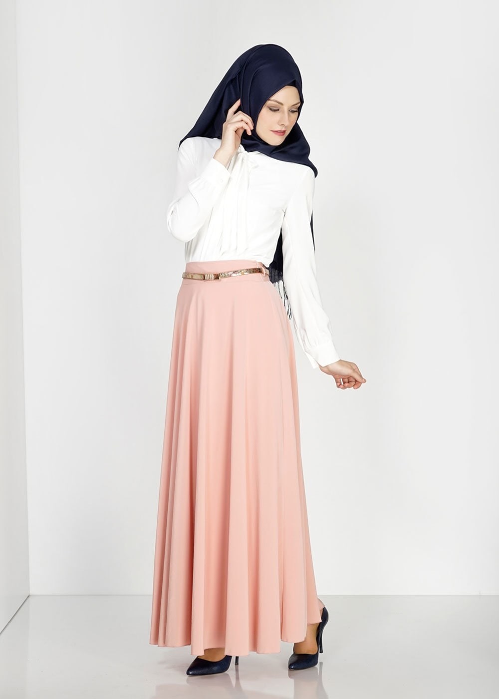 Tesettür giyim BEYAZ 4763 Lora Tesettür Bluz