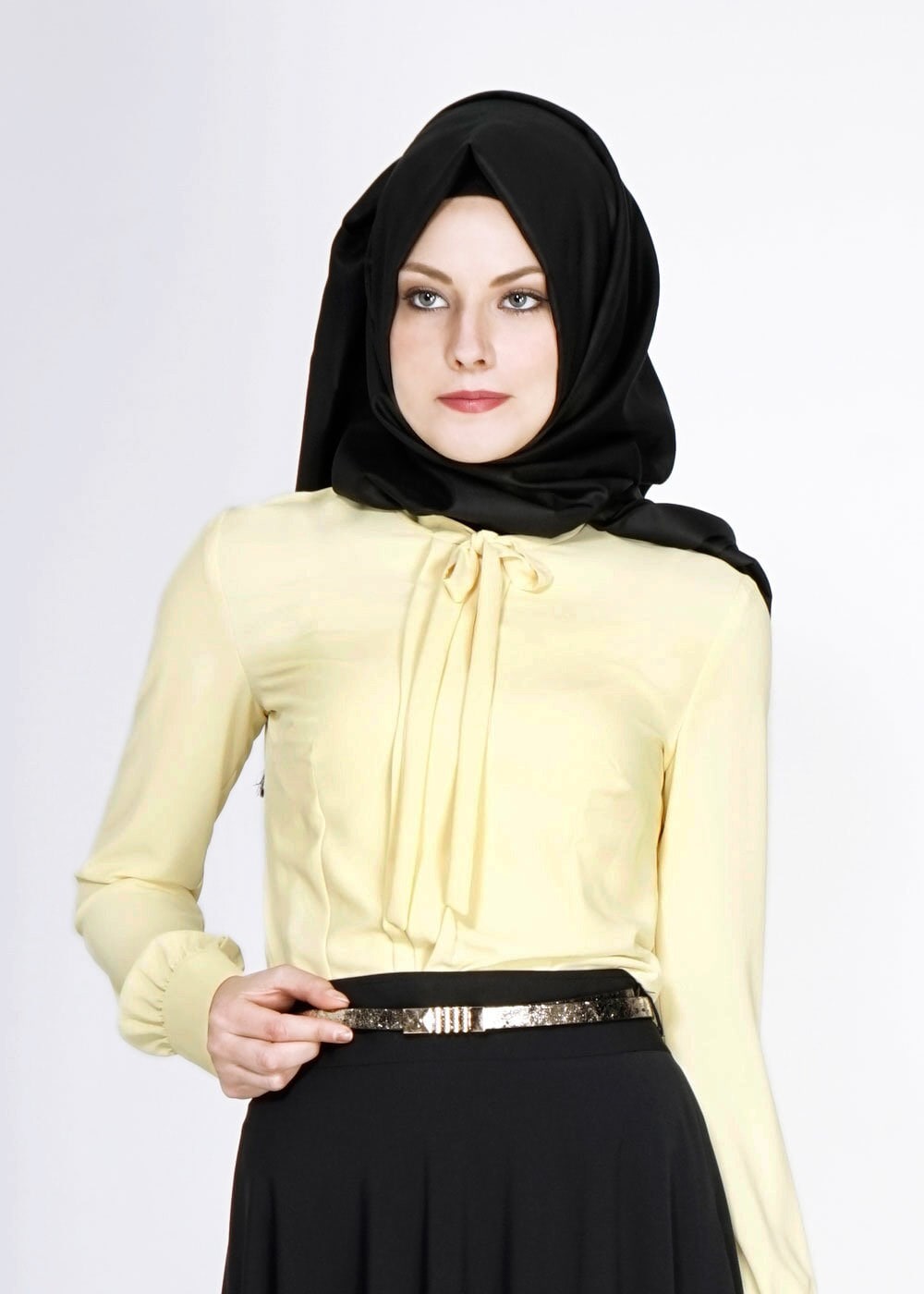 Tesettür giyim SARI 4763 Lora Tesettür Bluz