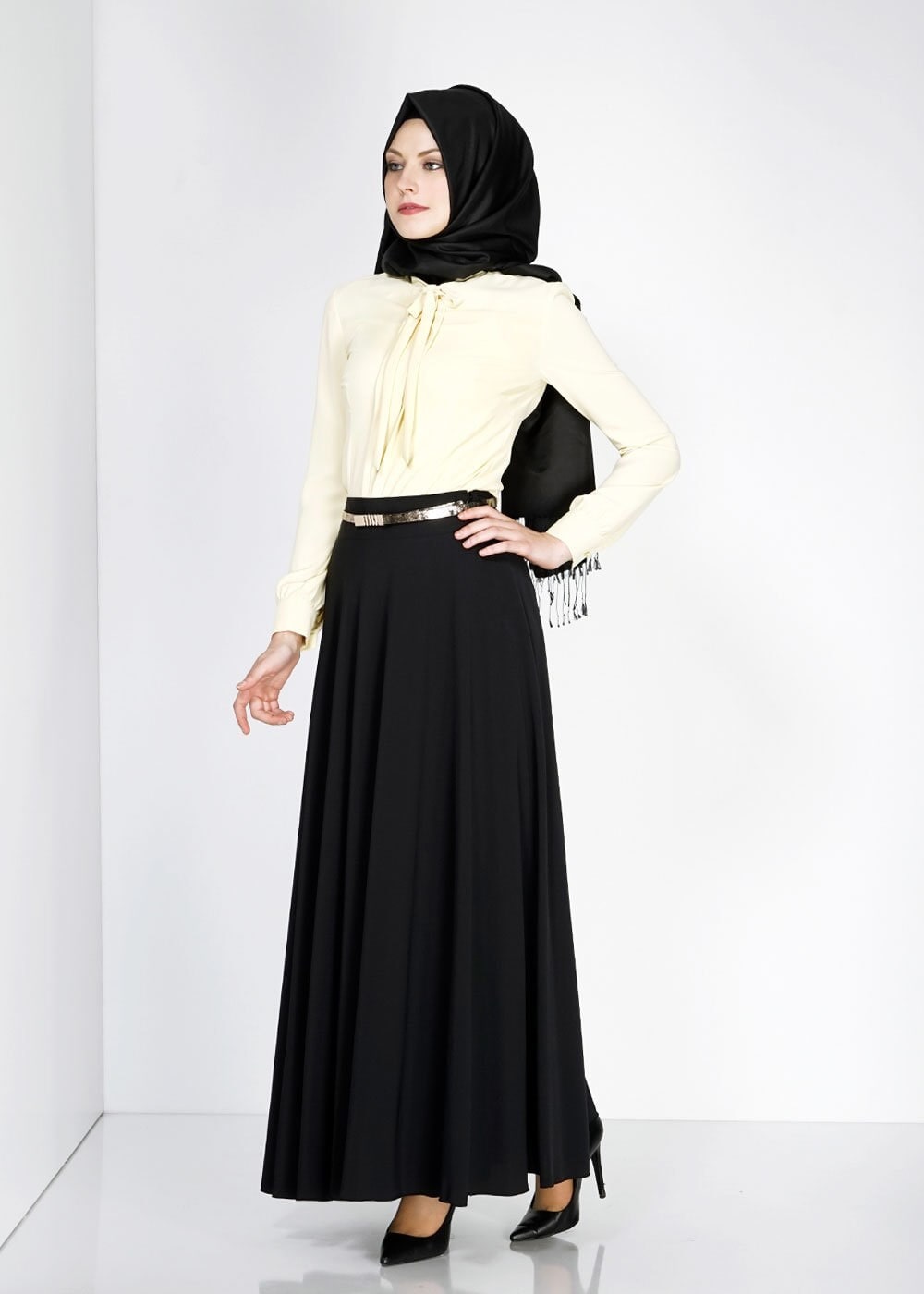 Tesettür giyim SARI 4763 Lora Tesettür Bluz