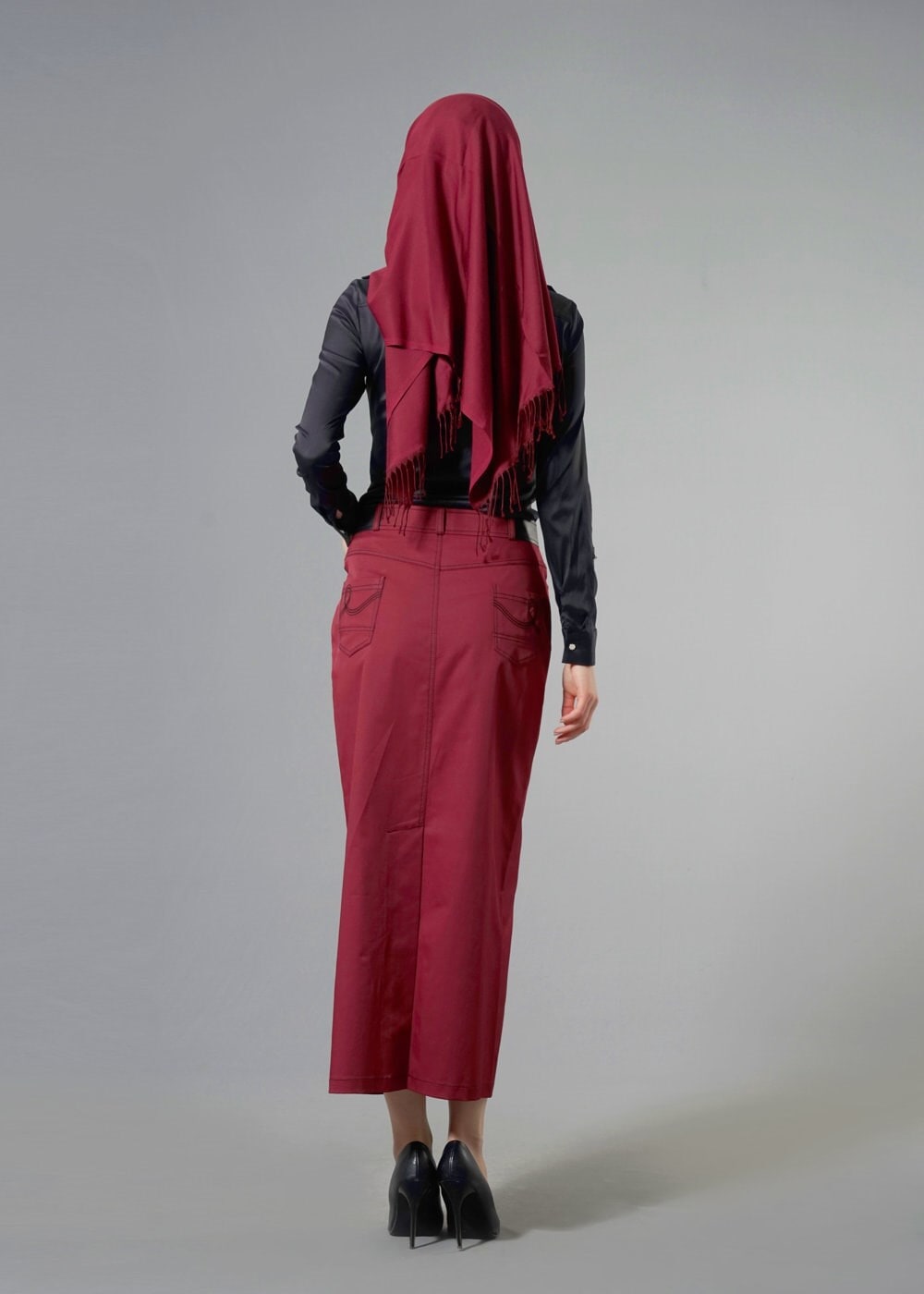 Tesettür giyim SİYAH FERMUAR DETAYLI BLUZ 4768 