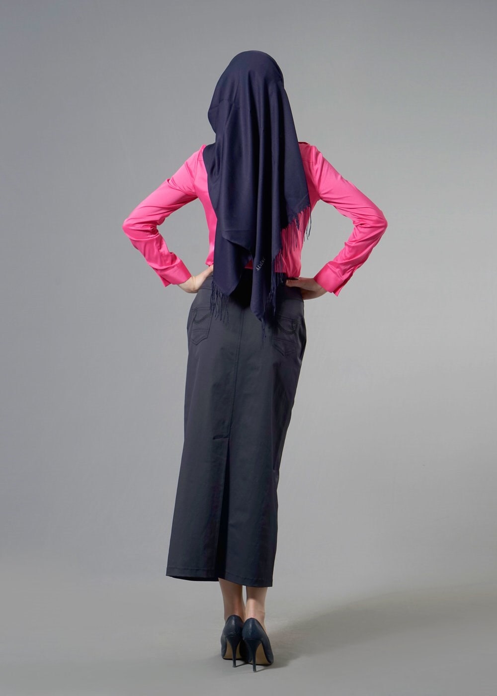 Tesettür giyim FUŞYA FERMUAR DETAYLI BLUZ 4768 