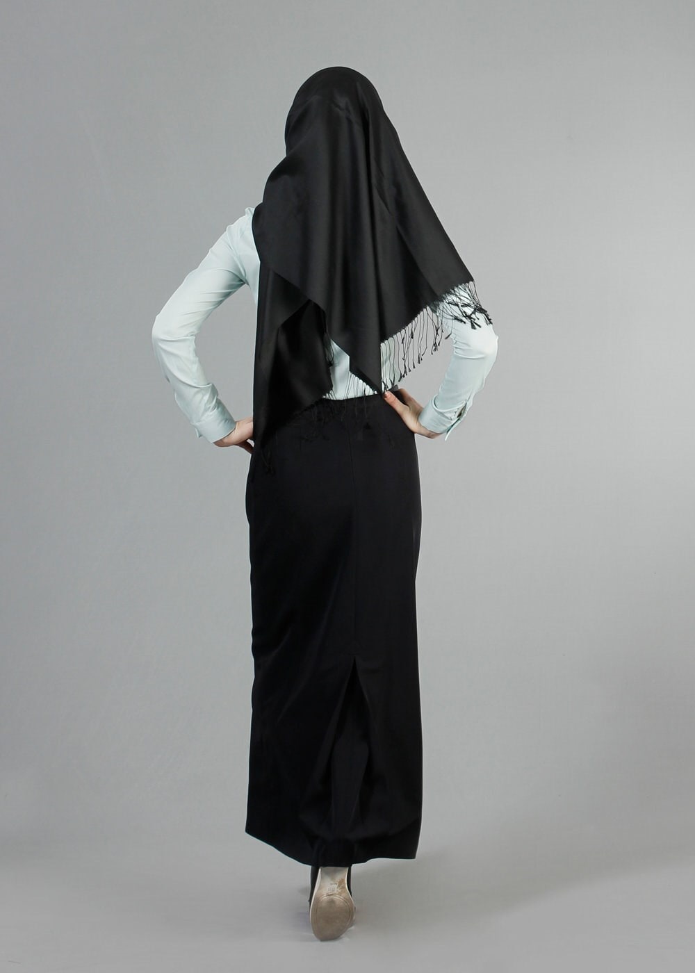 Tesettür giyim YEŞİL FERMUAR DETAYLI BLUZ 4768 