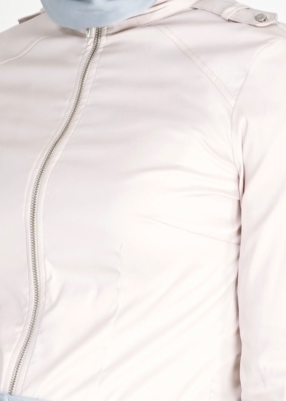 Tesettür giyim EKRU FERMUAR DETAYLI BLUZ 4768 