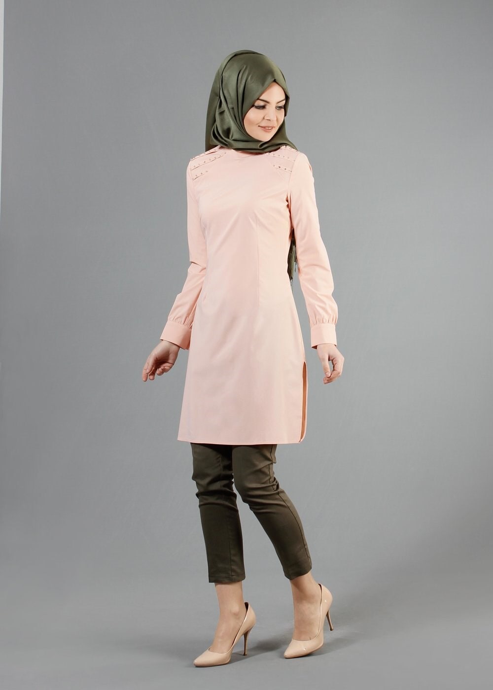 Tesettür giyim PUDRA 4778 Eleta Tesettür Tunik