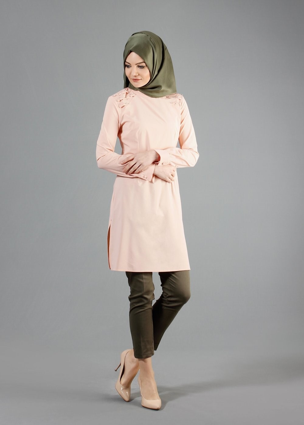 Tesettür giyim PUDRA 4778 Eleta Tesettür Tunik