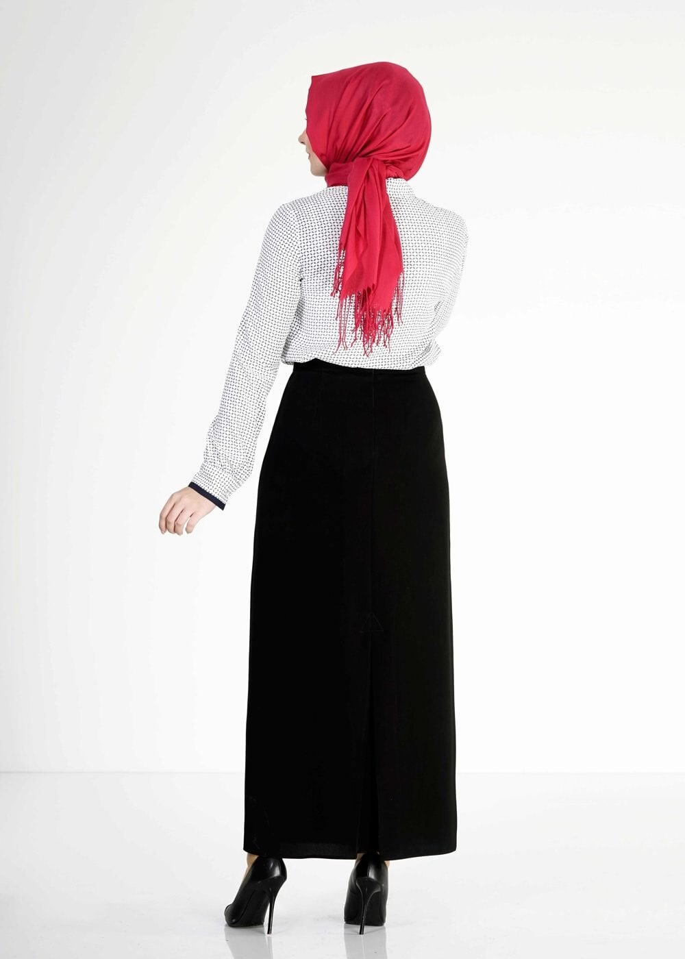 Tesettür giyim BEJ DESENLİ ŞERİT DETAYLI BLUZ 4816