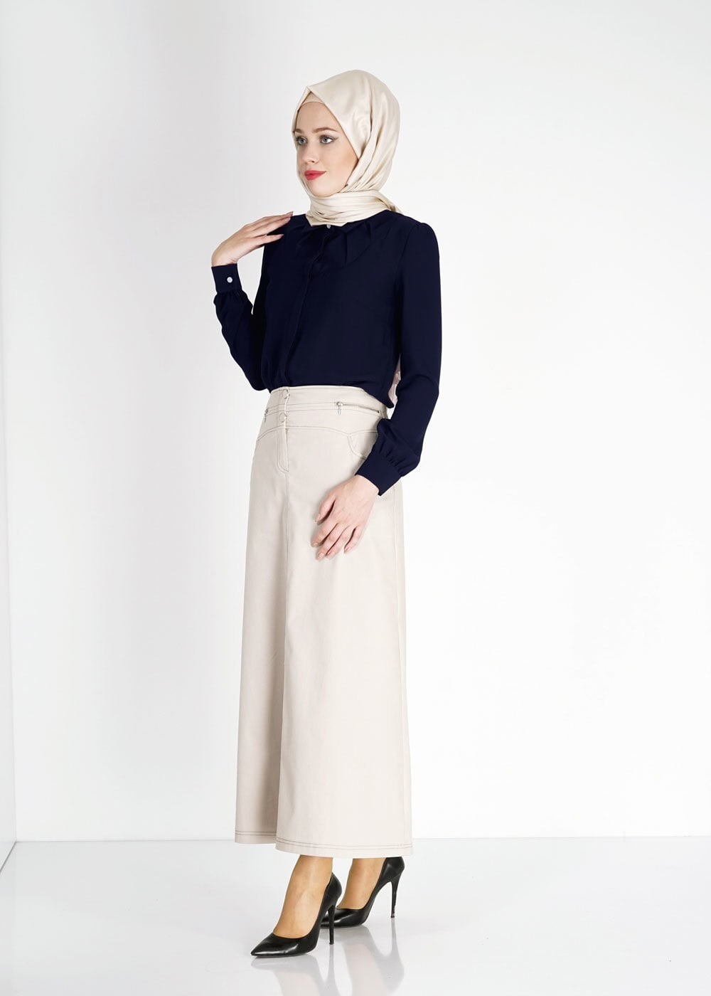 Tesettür giyim LACİVERT 4885 Lora Tesettür Bluz