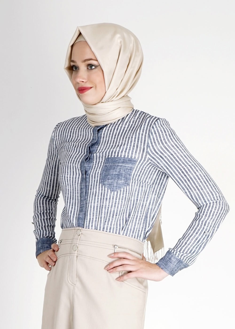 Tesettür giyim LACİVERT 4929 Maglia Tesettür Bluz