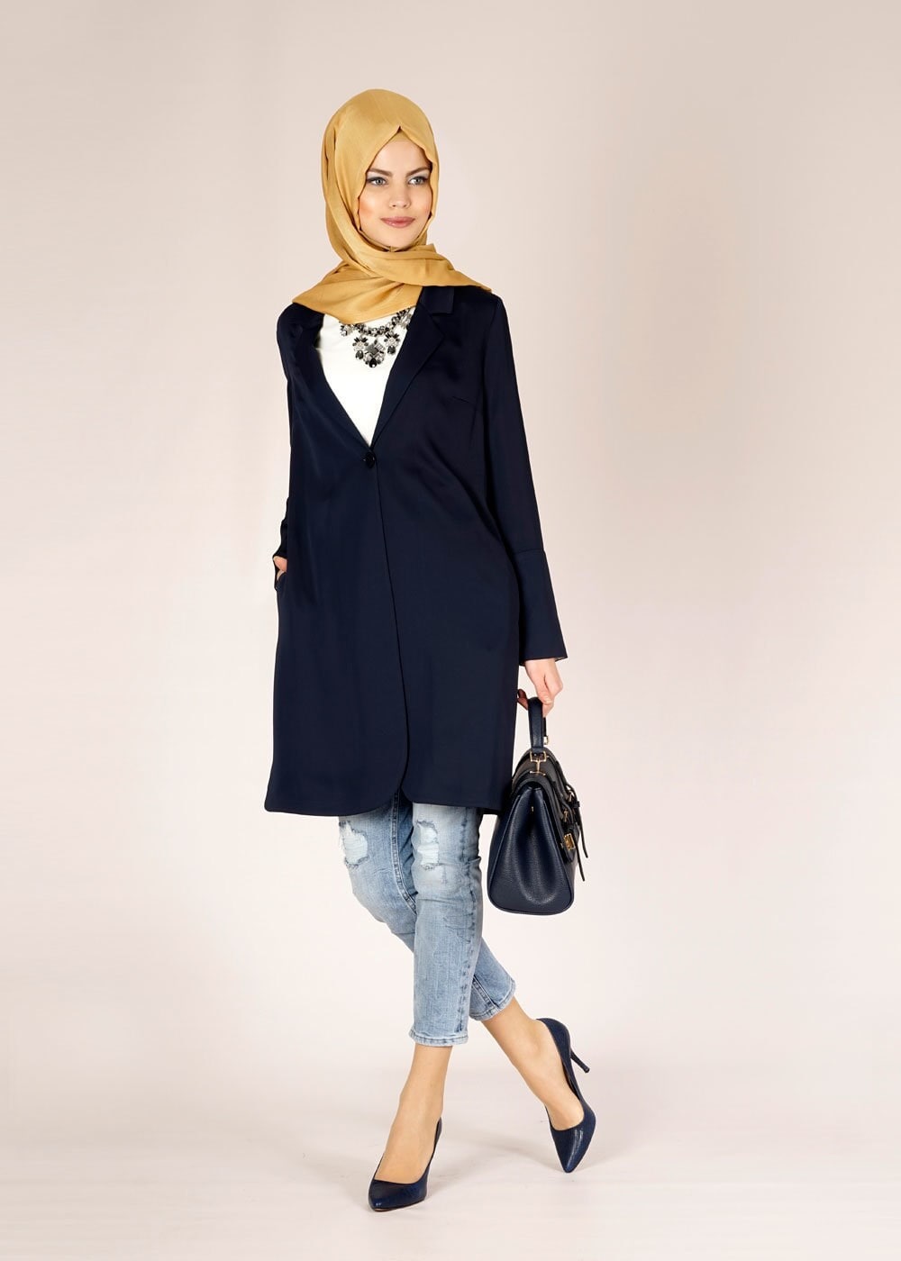 Tesettür giyim LACİVERT 4582 NAZENİN 6474 CEKET 36/44(38-40) TEK42