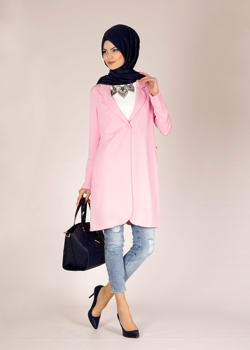 Tesettür giyim PUDRA 4582 NAZENİN 6474 CEKET 36/44(38-40) TEK42